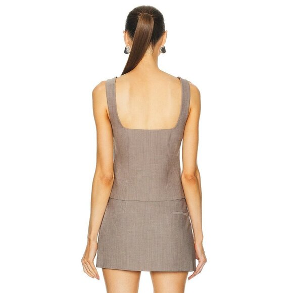 SIR. Leonardo Button Down Bodice Top in taupe 3/L New as-is Womens Sleeveless - Picture 2 of 13